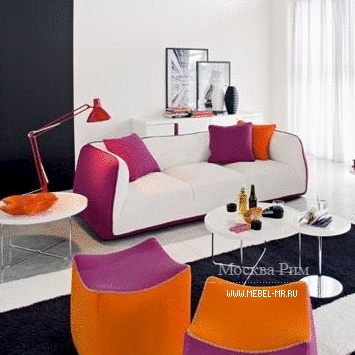 Диван двухместный обитый кожей или тканью Supersoft, Calligaris