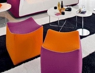 Пуф кубической формы обитый тканью Zoe, Calligaris
