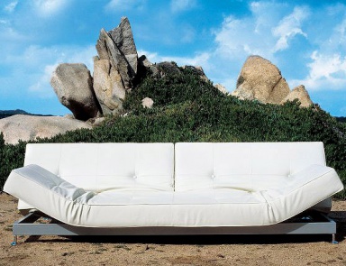 Диван-кровать на каркасе из стальных трубок Damier chaiselongue, Edra