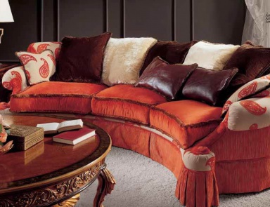 Диван полукруглый обитый тканью, Ezio Bellotti