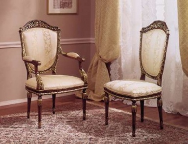 Стул с подлокотниками на каркасе из массива дерева, Ezio Bellotti