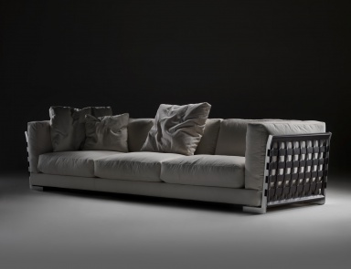 Трехместный диван на каркасе из дерева и металла Cestone, Flexform