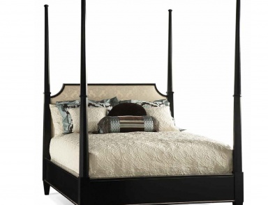 Кровать двуспальная King Upholstered Poster Bed, Hickory White
