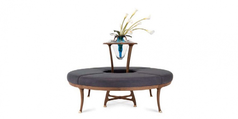 Банкетка круглая Large flower