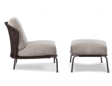 Кресло с пуфом Aston Cord, Minotti (пуф-столик)
