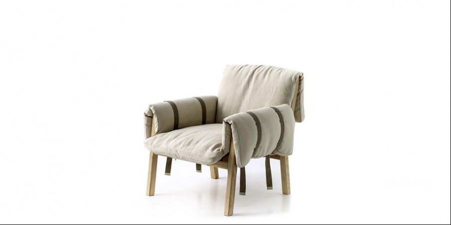 Кресло в текстильной обивке Strapped, Moroso