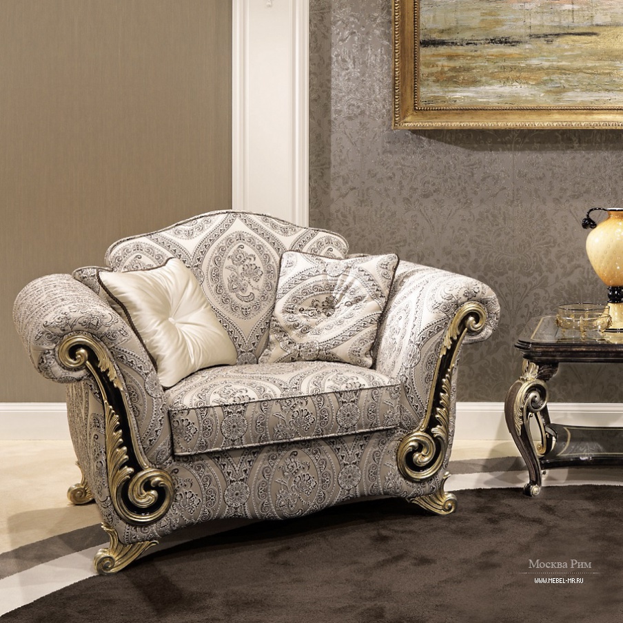 Кресло на каркасе из массива древесины Baroque, Turri