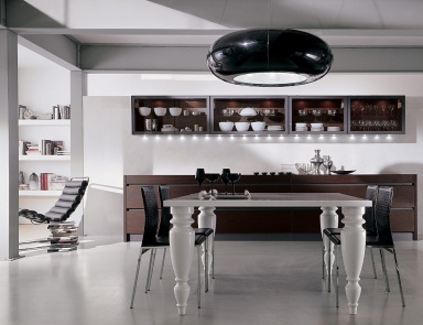 Кухня (гарнитур для кухни) со столешницей из стали Aster Cucine, Contempora, Rovere