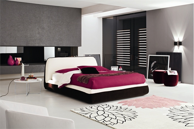 Кровать двуспальная с мягким изголовьем Supersoft, Calligaris