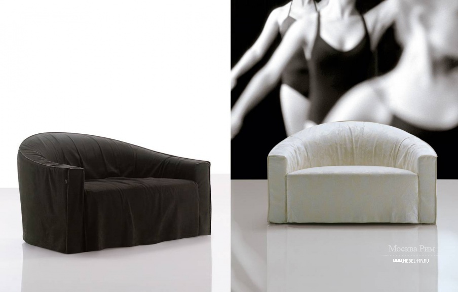 Кресло с подушкой спинки / без, Atollo (armchair) - Poliform