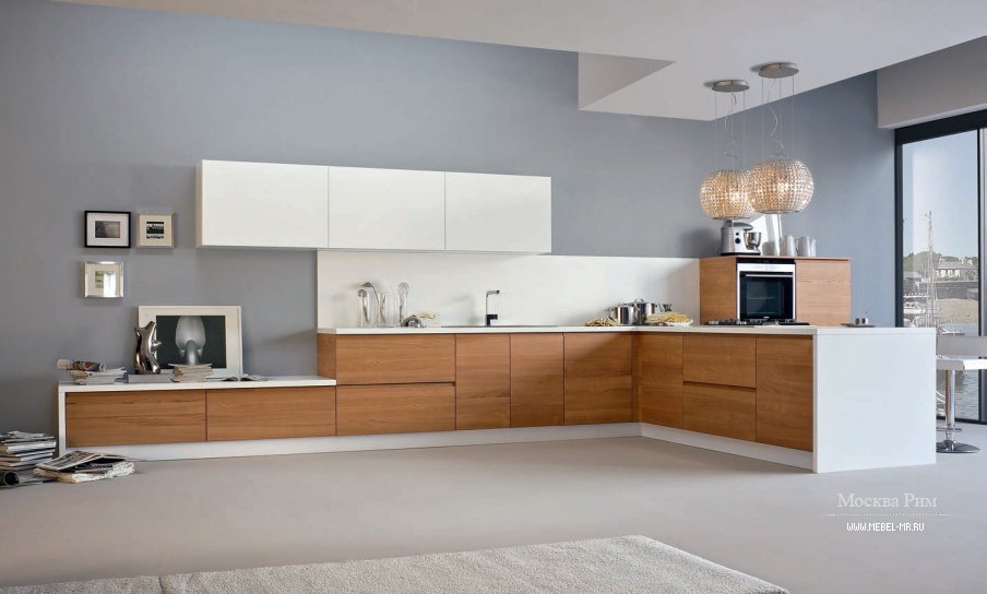 Кухня (гарнитур для кухни) в отделке шпоном Arcobaleno, Arrex le cucine