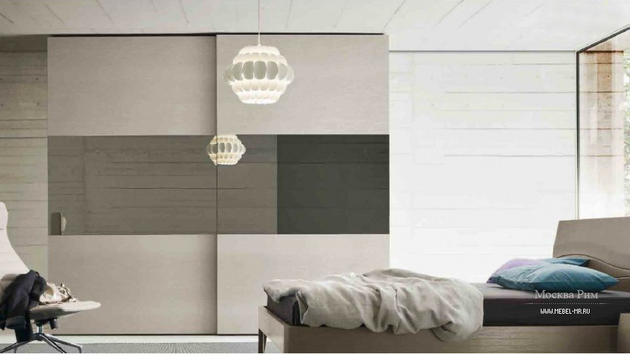 Шкаф-слайдер с LED - экраном в отделке из меламина Anta led, Serenissima