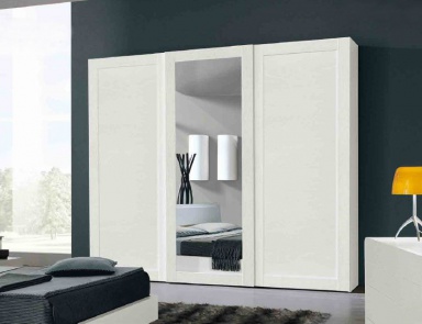 Шкаф-слайдер с зеркалом в отделке из шпона дуба Legno con cornice, Serenissima