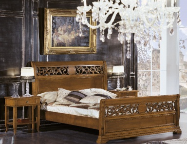 Кровать двуспальная с резным изголоьвем и изножьем Armonie, Arve Style