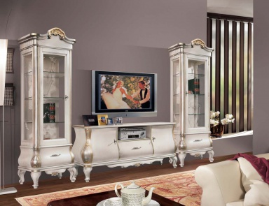 Гарнитур для гостиной в белом лаке с позолотой Tulipano, Arve Style