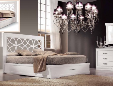 Гарнитур для спальни в белом лаке с резным декором Sogni, Arve Style