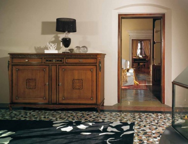 Буфет в отделке орехом на невысоких ножках Villa, Arve Style