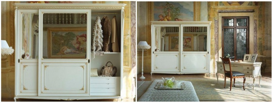 Шкаф с раздвижными дверцами в белом лаке Villa, Arve Style