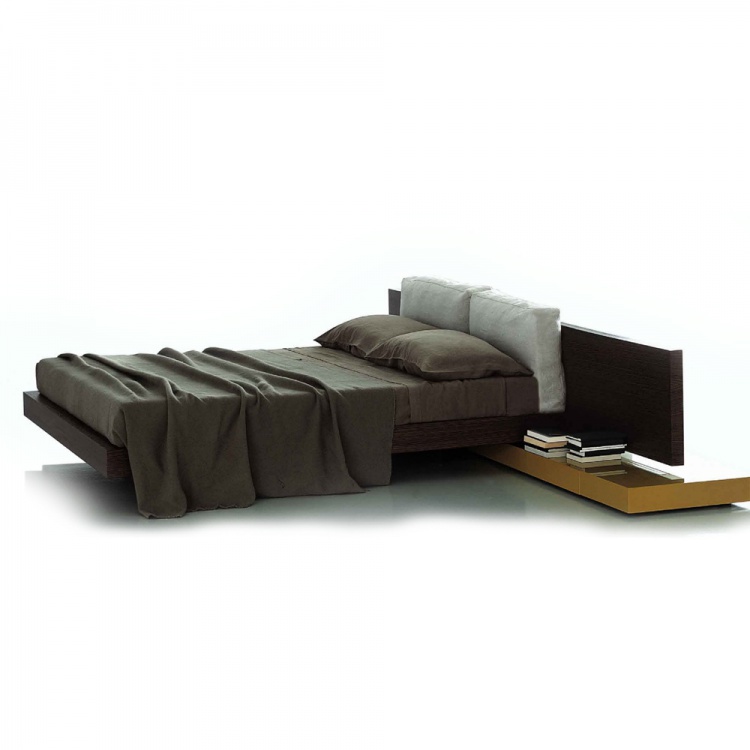 Двуспальная кровать с большим изголовьем из массива дуба, Modulor - Porro