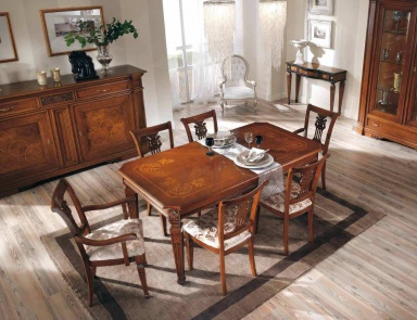 Гарнитур для столовой в отделке грецким орехом Vivre Lux, Arve Style