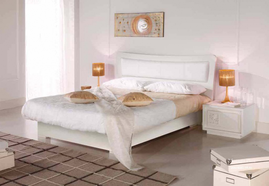 Кровать с мягким изголовьем в коже Prima Classe, Arve Style