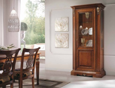 Витрина одностворчатая с резным декором Vivre Lux, Arve Style