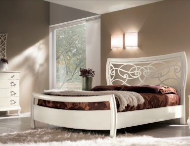 Гарнитур для спальни в отделке из лака оттенка ivory Mirò, Arve Style