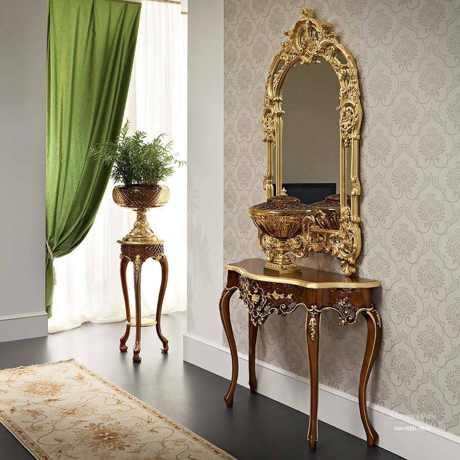 Зеркало настенное в резной позолоченной раме Bella Vita, Modenese Gastone