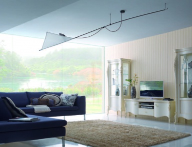 Гарнитур для гостиной в белом лаке с резным украшением Venere, Arve Style