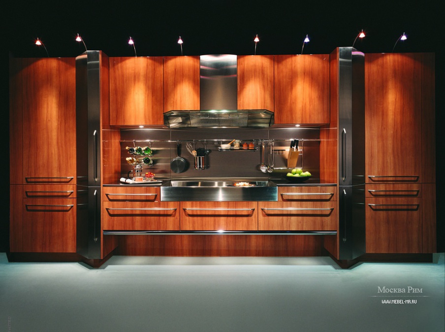Гарнитур для кухни в отделке шпоном и камнем Contemporary Comp. 10, Neff Kitchens