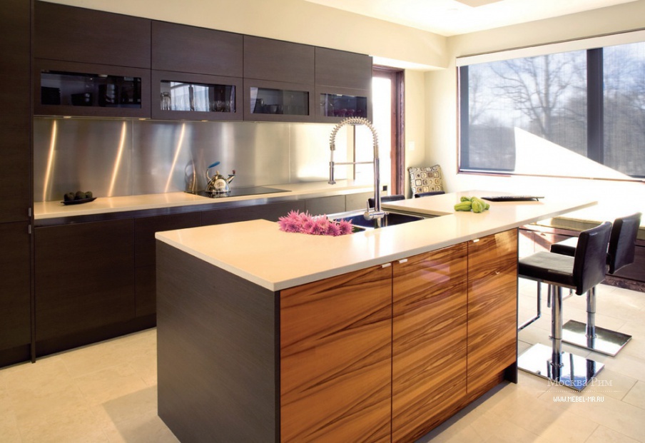 Гарнитур для кухни из древесины в шпоне и лаке Contemporary Comp. 17, Neff Kitchens