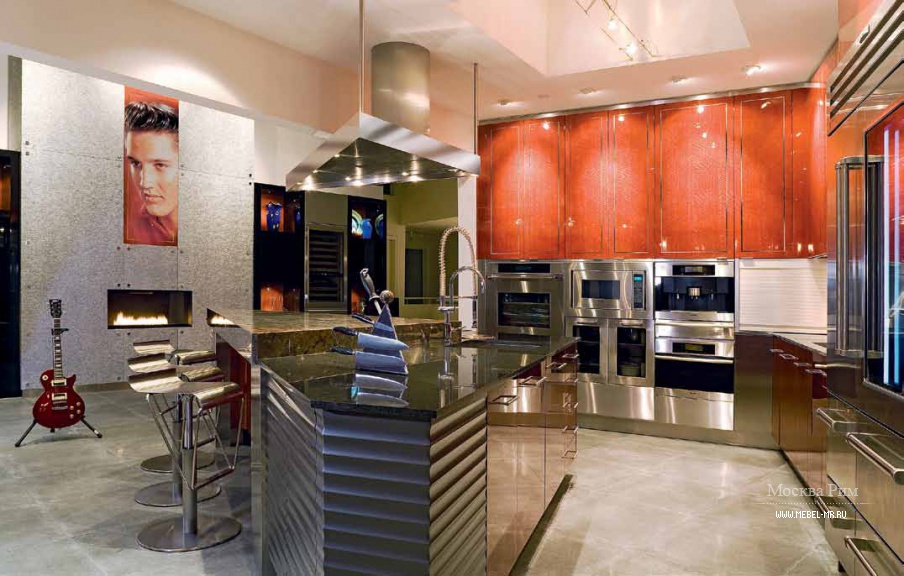 Гарнитур для кухни с гофрированным фасадом в лаке Contemporary Comp. 32, Neff Kitchens