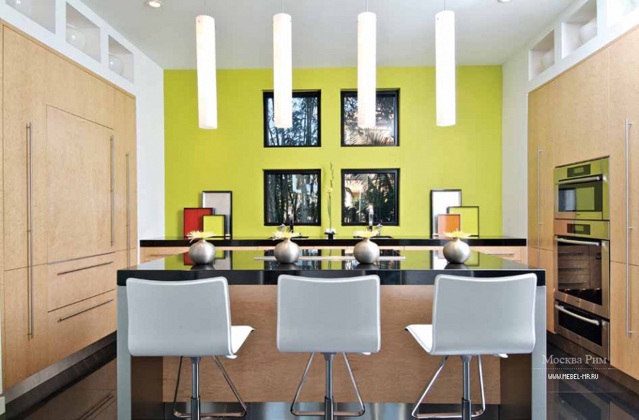 Гарнитур для кухни в отделке шпоном и камнем Contemporary Comp. 33, Neff Kitchens