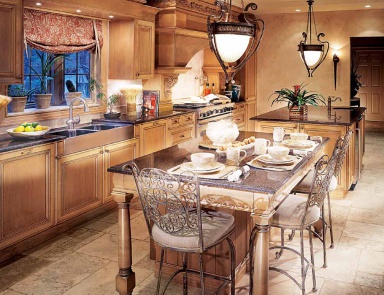 Гарнитур для кухни в отделке шпоном с резьбой Traditional Сomp.11, Neff Kitchens