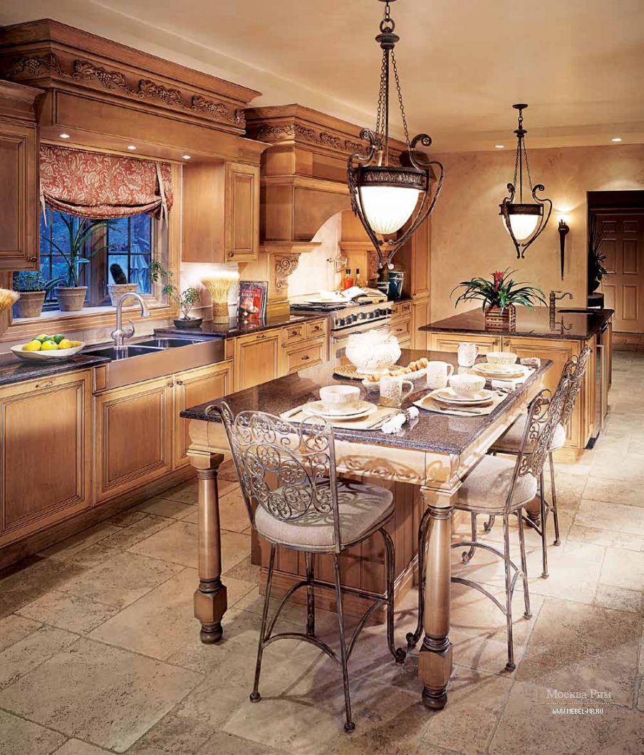 Гарнитур для кухни в отделке шпоном с резьбой Traditional Сomp.11, Neff Kitchens