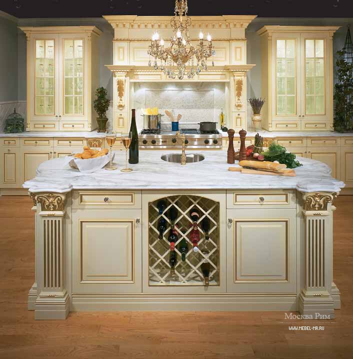 Гарнитур для кухни с позолоченной резьбой ручной работы Traditional Сomp.15, Neff Kitchens