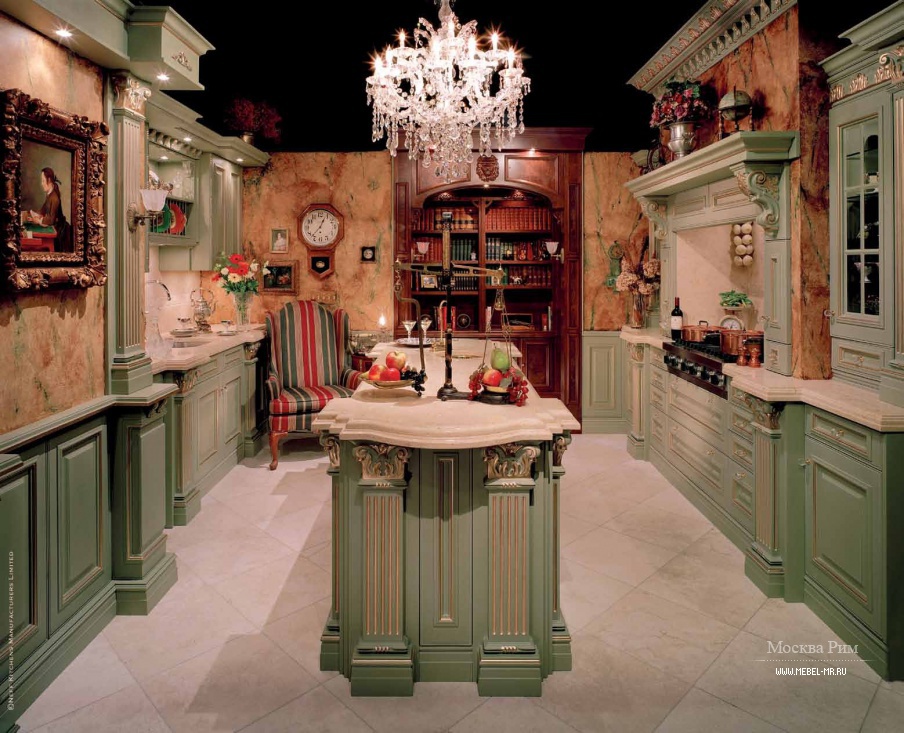 Гарнитур для кухни с резным декором в позолоте Traditional Сomp.16, Neff Kitchens