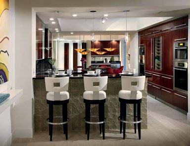 Гарнитур для кухни в отделке из экзотических пород Art Deco Comp.6, Neff Kitchens