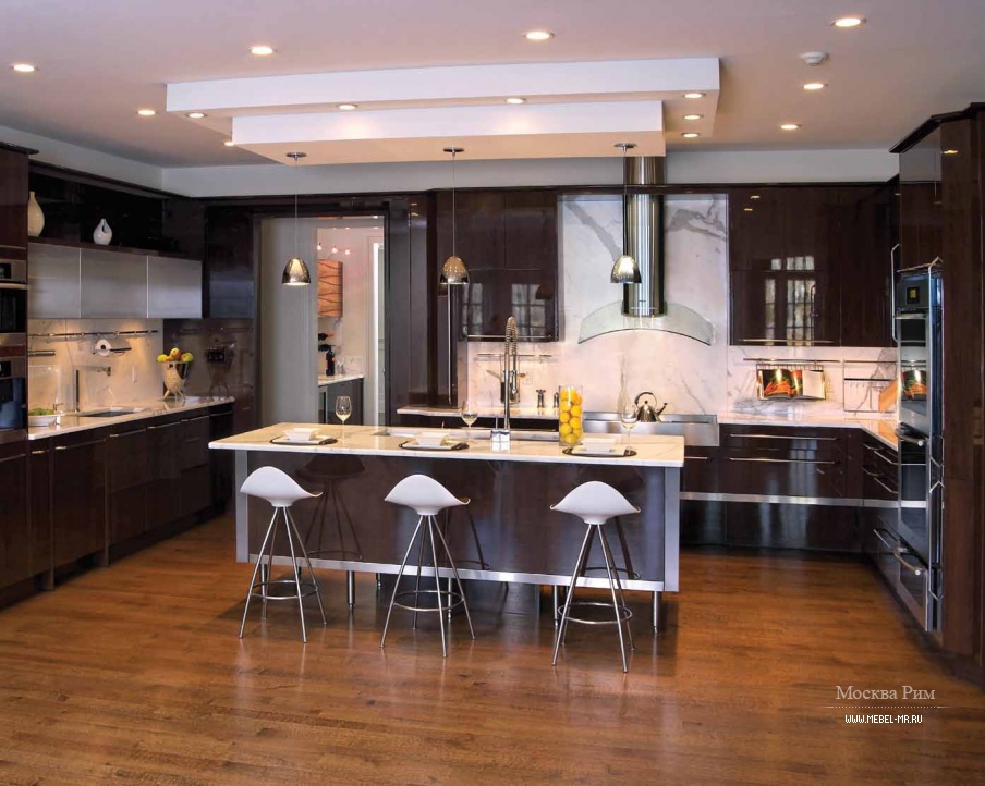 Гарнитур для кухни с декоративной лентой из стали Art Deco Comp.7, Neff Kitchens