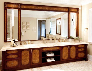 Гарнитур для ванной из красного дерева Louis Philippe Comp.1, Neff Kitchens (мебель для ванной классика, италия)