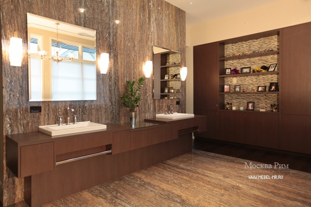 Гарнитур для ванной в шпоне со стальными элементами Contemporary Comp.4, Neff Kitchens