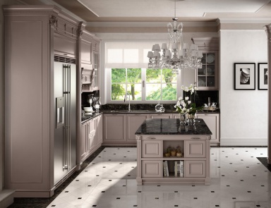 Гарнитур для кухни классический из древесины и мрамора Kitchen Design, FMF