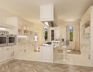 Гарнитур для кухни с резными элементами из стали Kitchen Design, FMF