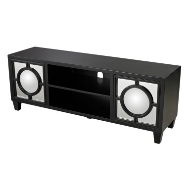 Шкаф Mirage Black Media Console With Convex Mirror By