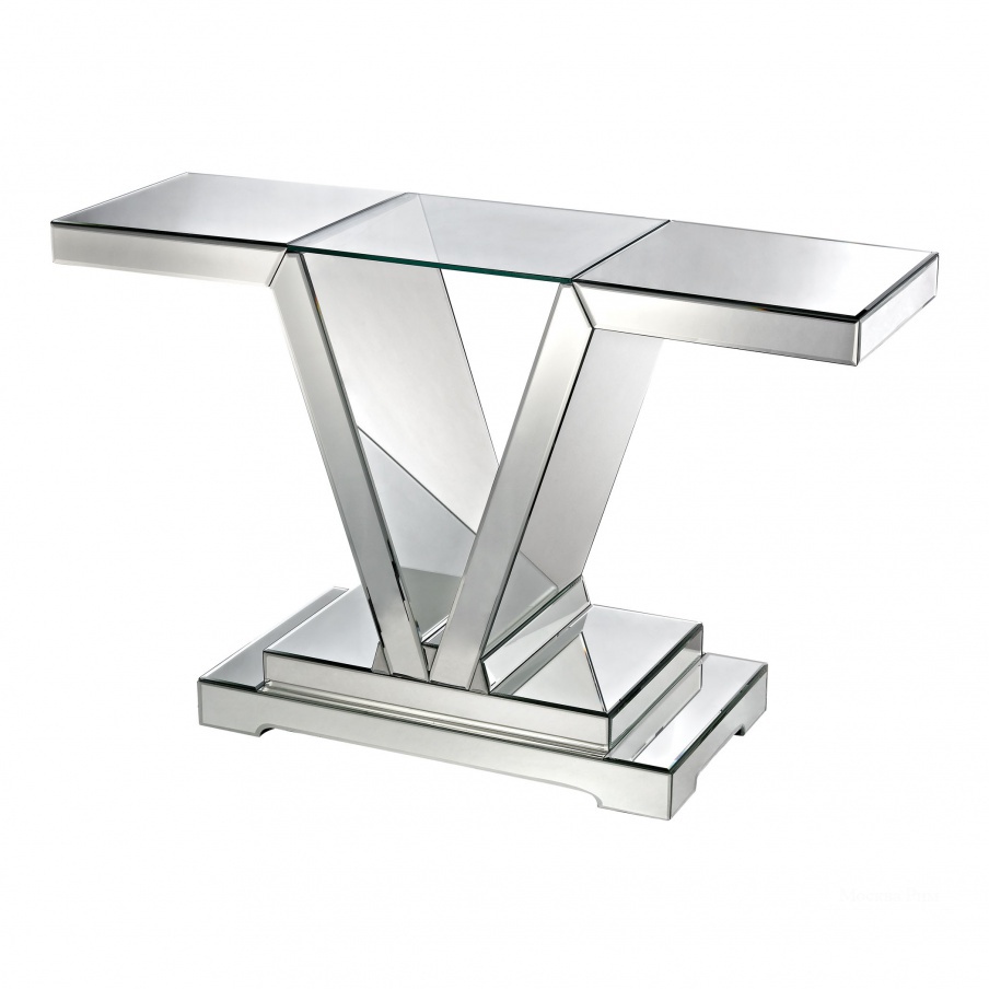 Стол Mirrored Console Table With Clear Glass Top Dimond Home