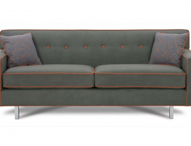 Двухместный диван на хромированных ножках Dorset 80" Chrome, Rowe
