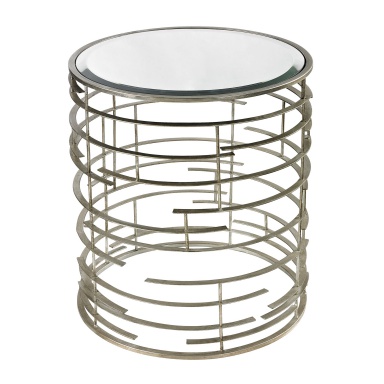 Стол Contemporary Sculptural Metal Work Side Table With Clear Glass Top