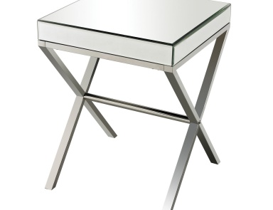 Стол Klein-Mirror And Stainless Steel Side Table Dimond Home