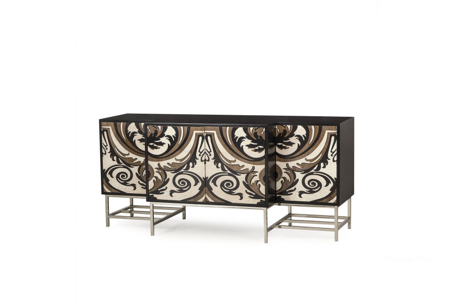 Тумба с декоративным рисунком маркетри Damask, Boyd - Мебель МР