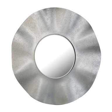 Настенное Bent Glass Wall Mirror In Antique Silver Finish